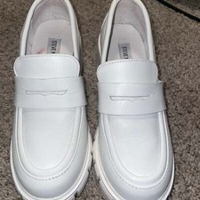 Y2K 90 s Steve Madden size 7 white lug heel loafer