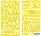 Two sheets Yellow Round Dot Numbers Letters Alphabet Scrapbook Craft Stickers