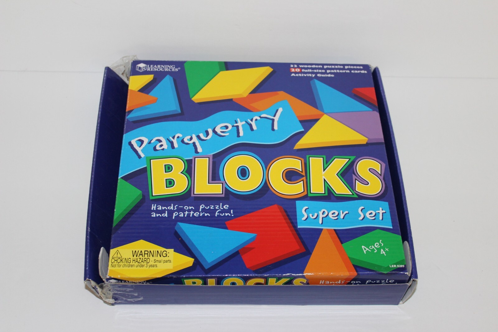 Learning Resources Wooden Parquetry Block Set - MISSING 4 PIECES + 20 Patterns