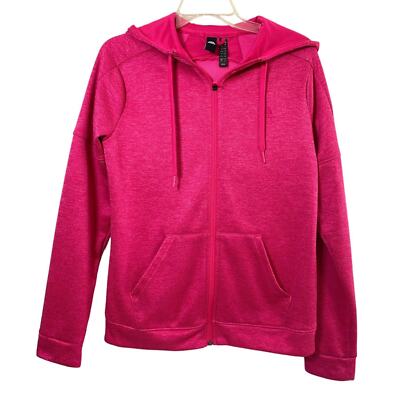 Adidas Hooded Jacket Womens Small 8-10 Pink Sweatshirt Climawear