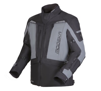 Modeka Hydron Textile Motorcycle Jacket Long (Black/Grey) Size: LM