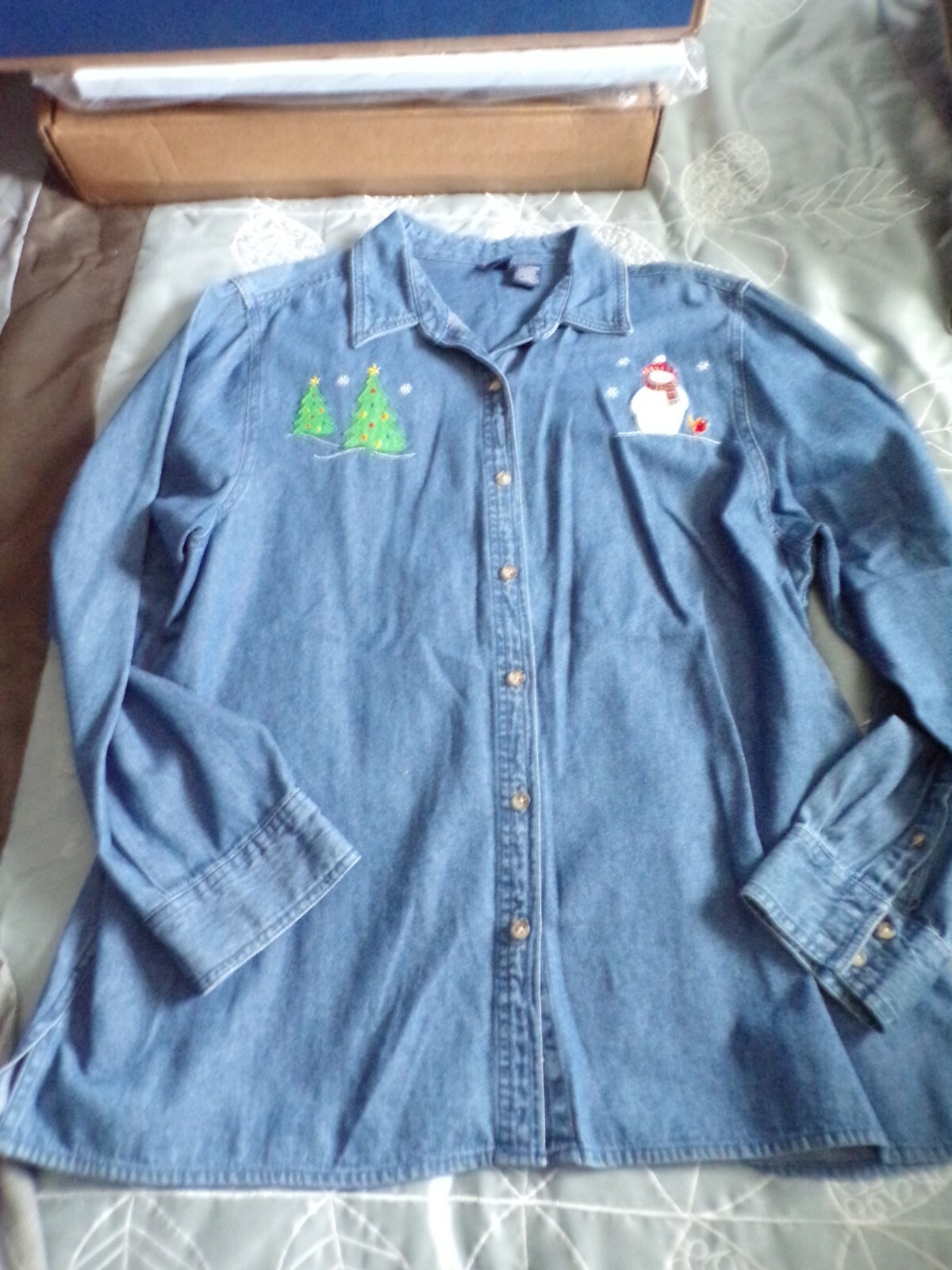 Women's Size XLarge Basic Editions Long Sleeve De… - image 1