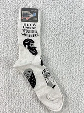 Blue Q Get A Load Of These Whiskers 1 Pair Crew Socks Beards Dapper Mens 7-12
