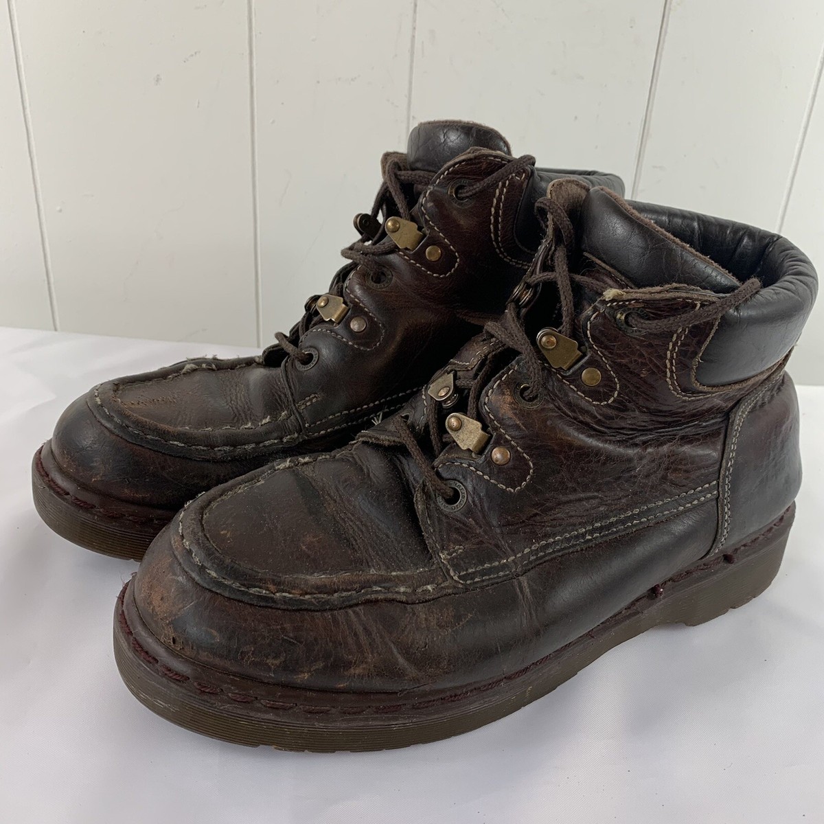 Vintage Dr Martens Lace Up Chukka Boot Brown Leather Made in 