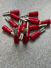100 Pack 22-18 Gauge Female Quick Disconnect Red Vinyl Crimp Terminals .110" (8)