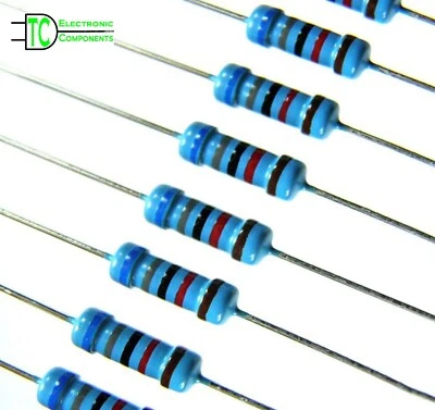 EIECHIP 1/2W Metal Film Resistors 1% tolerance 0.1 ohm to 10M ohm available 10 pack