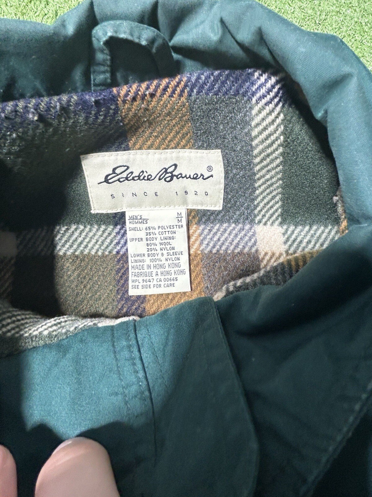 Eddie Bauer Wool Lined Mountain Parka Men's Chore Jacket Size Medium Green