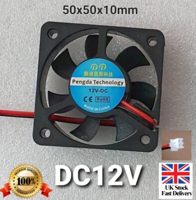 DC 12V 2 Pin Brushless Axial Industrie PC Lüfter 50mm 50x50x10mm 5010 5cm