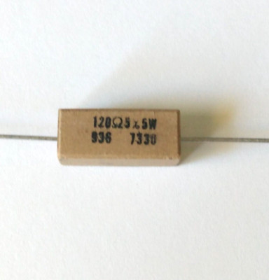 1 pc, 120 ohm, 5W, axial power resistors.