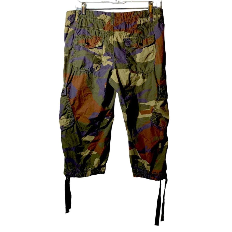 London Jean Camo Crop Cargo Cinched Legs sz 8 eBay