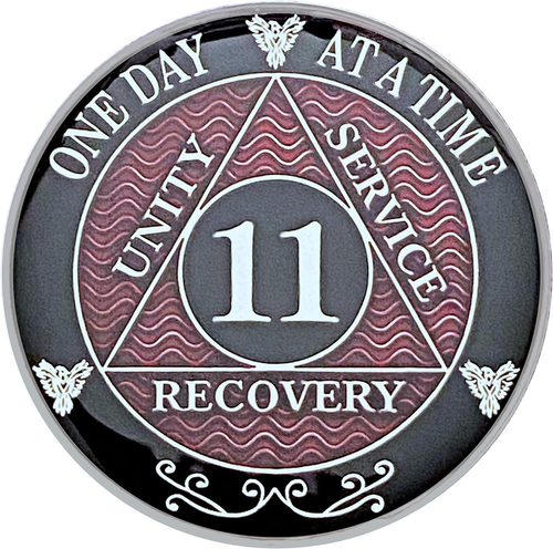 Silver Tri-Plated 11-20 Year AA Coins, Alcoholics Anonymous Medallions - Picture 3 of 12