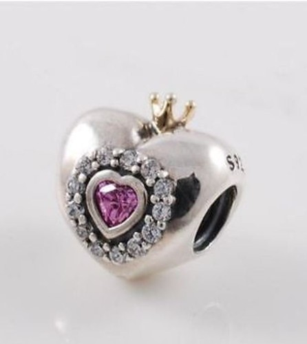 Pandora Princess Heart, Pink CZ Charm 