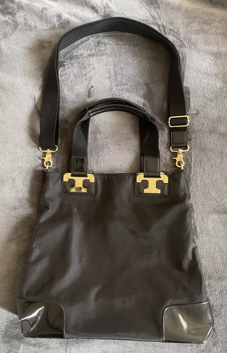 Tory burch patent sales leather tote