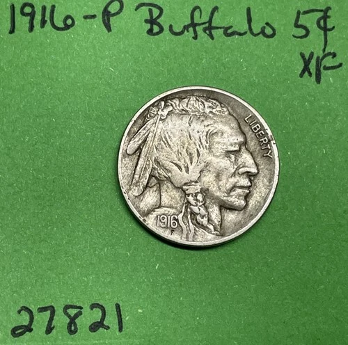 1916-P Buffalo 🦬 Indian Head Nickel 5c Cent Piece Xf Extra Fine