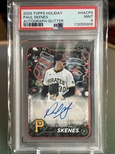 POP  4! 2024 Topps Holiday Autograph Glitter /25 PSA 9 - Paul Skenes #H165 (RC)
