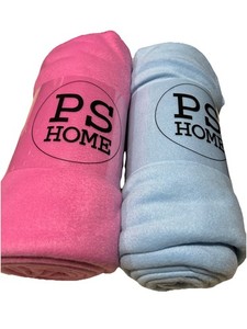 Plush 1 Fleece Throw Blanket Soft Cozy Travel Camping Pink Or Blue