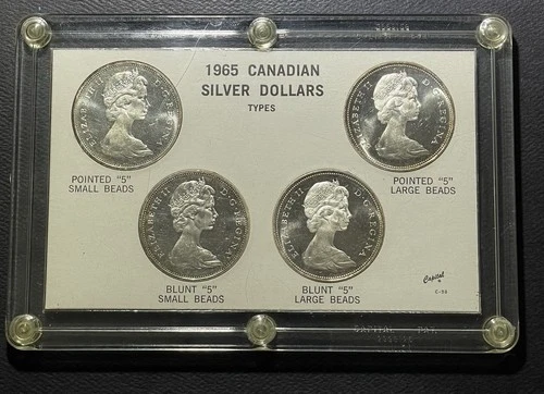 Canada 1965 Varies Type Silver Dollar Coin Set-9605565