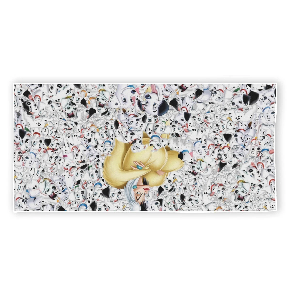 101 Dalmatians Dog Cruella Print Rectangular Beach Towel