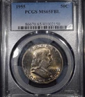 1955 Franklin Half Dollar "PCGS MS65 FBL"