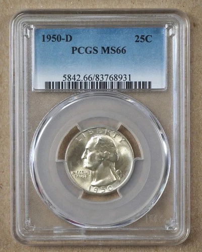 1950-D WASHINGTON QUARTER PCGS MS66 768931