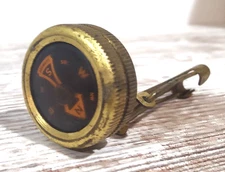 Vintage Brass Hunting Jacket  Pin-on Compass, Japan