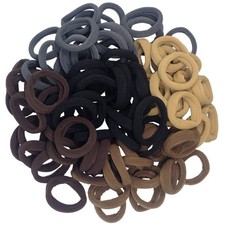 Thick Hair Hair Ties Seamless Cotton Ponytail Hair Bands 100PCS Neutral Colors