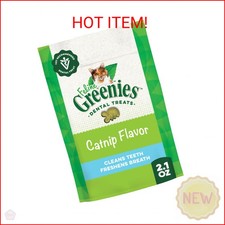 Greenies Feline Veterinarian-Recommended Adult Natural Dental Cat Treats, Catnip