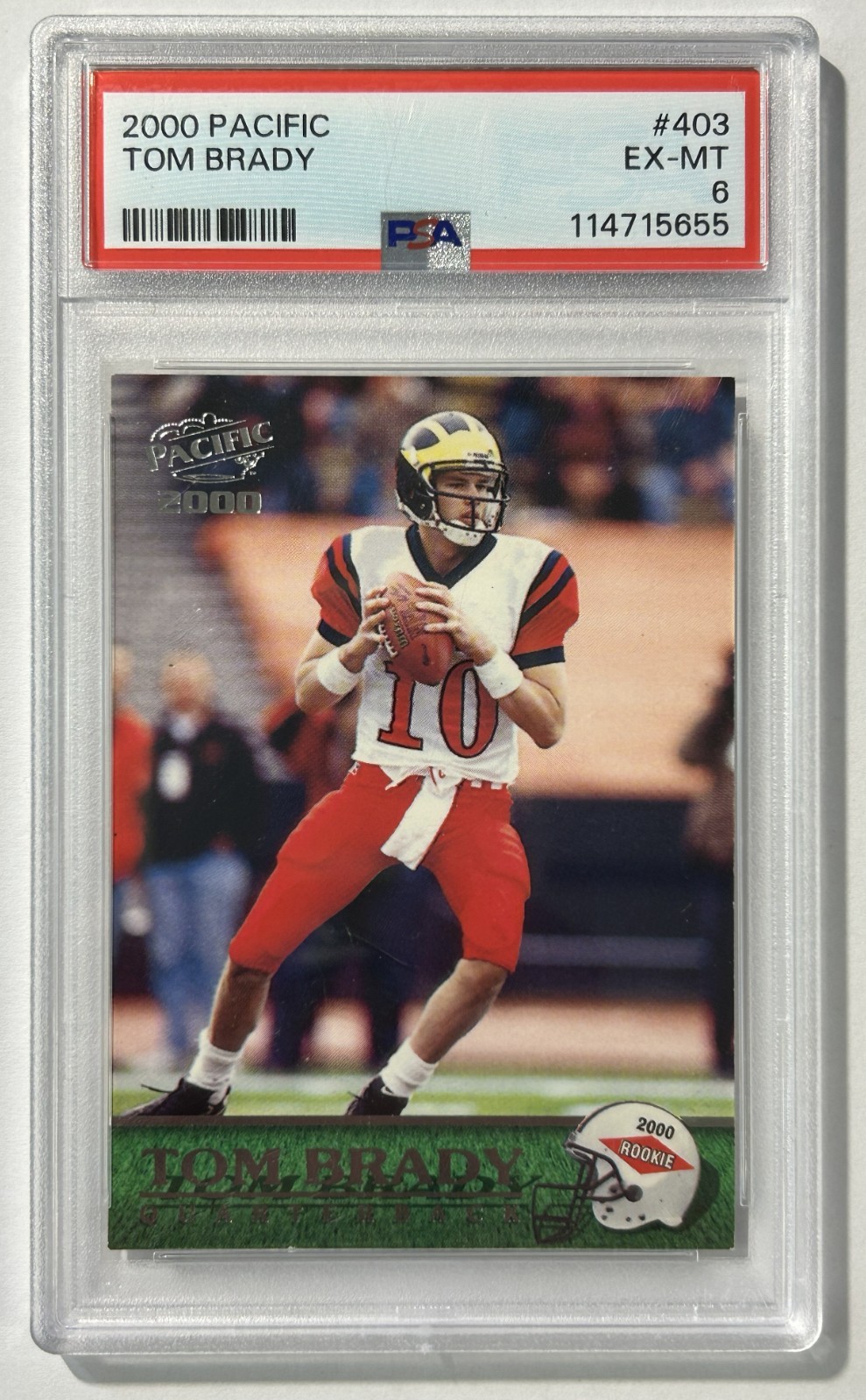 (MA6) Tom Brady 2000 Pacific RC Rookie #403 PSA 6 EX-MT