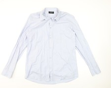 Top Secret Men's Blue Cotton Long Sleeve Dress Shirt XL 44/45