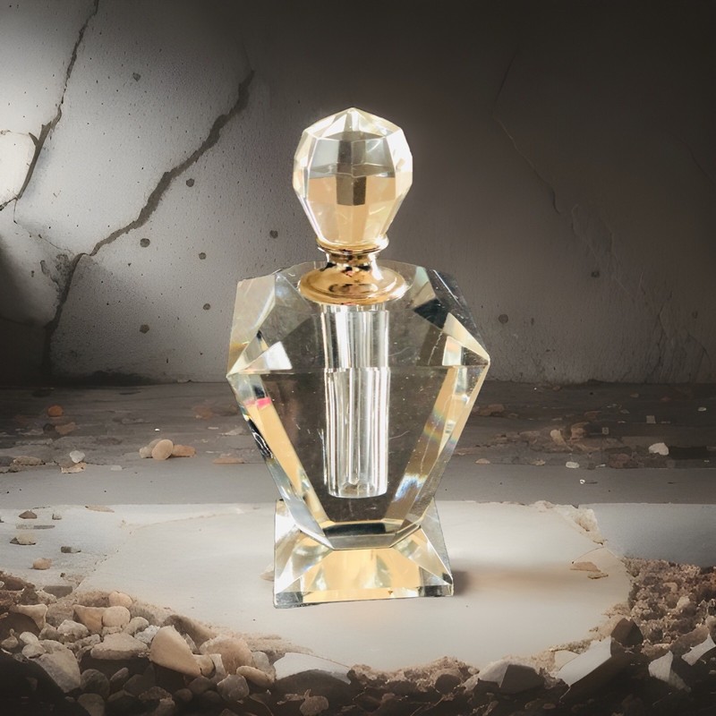 Vintage Art Deco Lead Crystal Perfume Bottle 