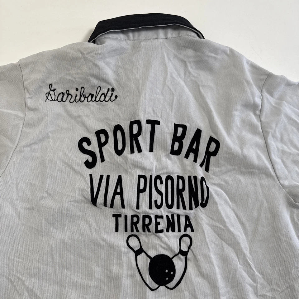 Polo de Bowling Vintage Años 70 Para Hombre Gris Medio Manga Corta Marca Nat Nast Foto 3 de 4