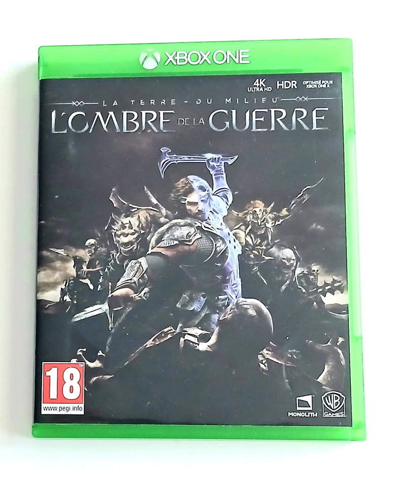 Jeu La Terre Du Millier L’ombre De La Guerre + Steelbook Jeu Microsoft Xbox One, photo 1 sur 4