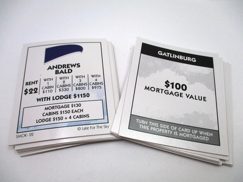 Monopoly Smokies Opoly DEEDS Chance Comm Chest Big Fun Great Smoky Mountains - Picture 7 of 7