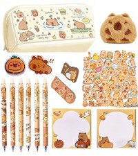 Cute Stationery Set for Girls, Capybara Stationery Set with Pencil Case, Kawa...