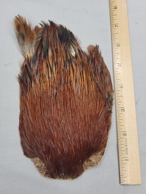 Lot 108,  Grade B,   Natural India Rooster Streamer Neck Cape Feathers