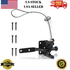 Gate Latch, Self Locking Door Latche with Stainless Steel Spring Cable Pull, Hea