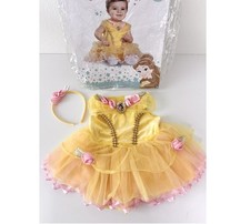 NWT Disney Baby Princess Belle Tutu Costume Dress  Headband Set 6-12 Months