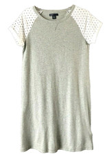 NEW Gap Kids Dress White Eyelet Short Sleeves Stretch Girls Gray Athletic XL 12