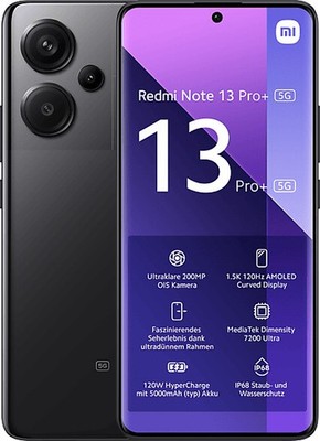 XIAOMI Smartphone Redmi Note 13 Pro+ 6,67Zoll 5G 512GB DualSIM Schwarz B-WARE