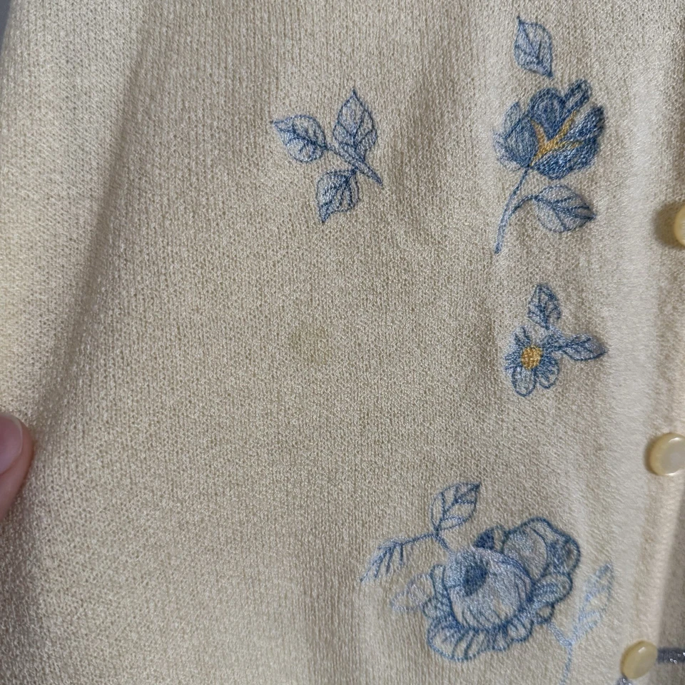 Chaleco De Colección Años 90 Napa Valley Petites Floral Acrílico Nylon Lindo Chica Boho PL Foto 4 de 4