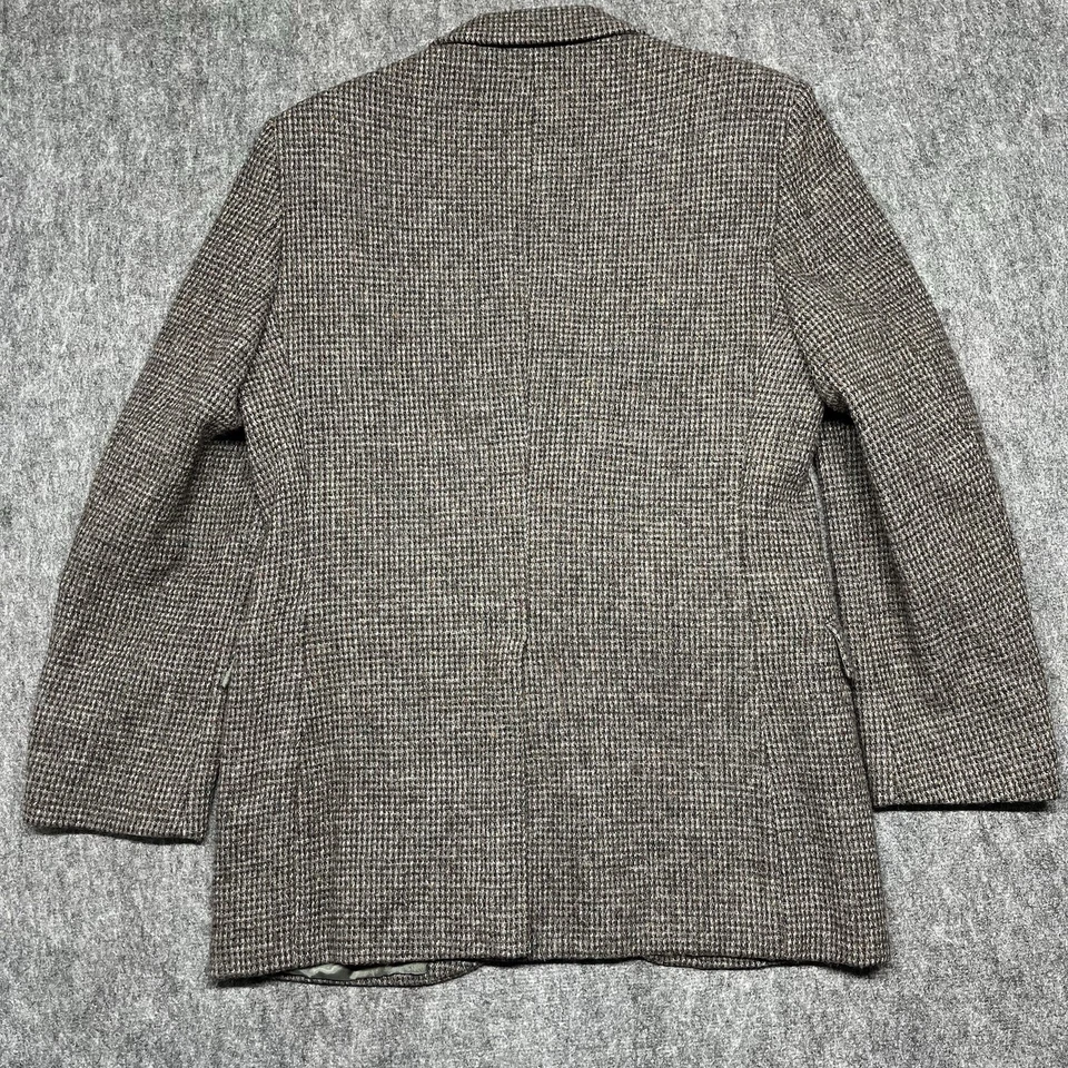 Harris Tweed x Stafford 男式 38R 开衫人字形羊毛格子运动外套美国 — 第 4/4 张图片