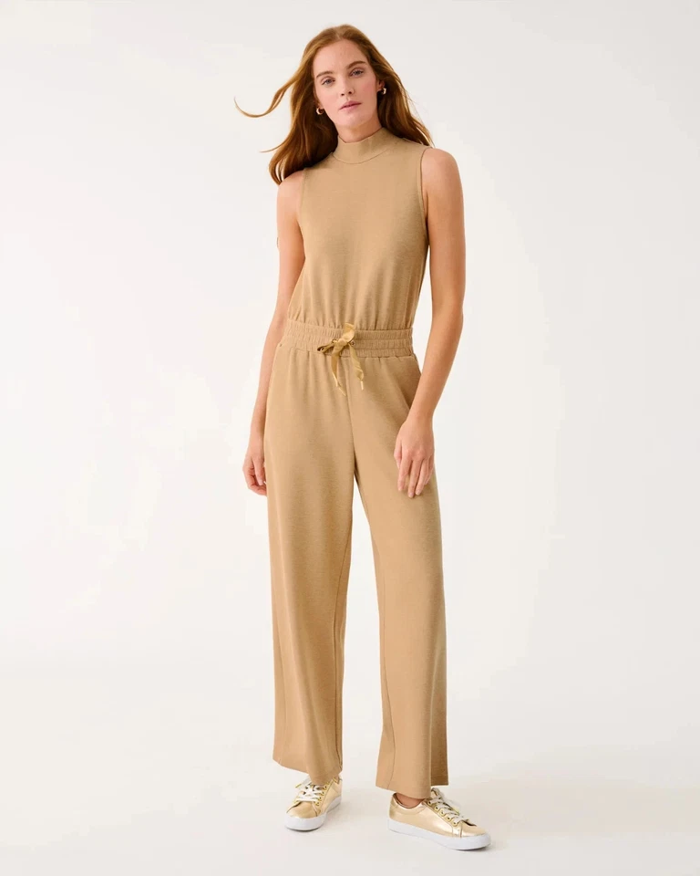 NWT Lilly Pulitzer UPF 50+ Amore Jumpsuit Color:Heathered Iced Latte Choose Size - Image 3 of 4