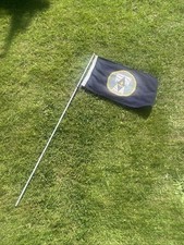 Vintage Original HMS Raleigh Flag With Staff Royal Navy Cornwall Handmade In UK