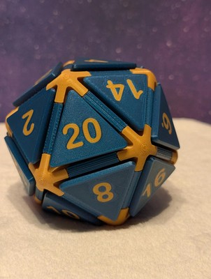 D20 & D12 Dice Fidget Clicker - Mechanical Gaming Toy for Focus & Fun