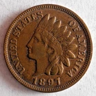 1897 UNITED STATES PENNY - INDIAN HEAD - AU FULL LIBERTY - Big Value - Lot #J17