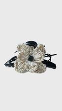 Holiday Style Braided Floral Hair Clip - Classic Beige