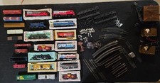 Vintage HO Scale Electric Train Set Lot with Cars, Track, and Accessories