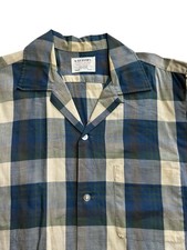 Vtg 50s 60s Arrow Shirt Loop Collar Medium 100 Cotton Sanforized Rockabilly