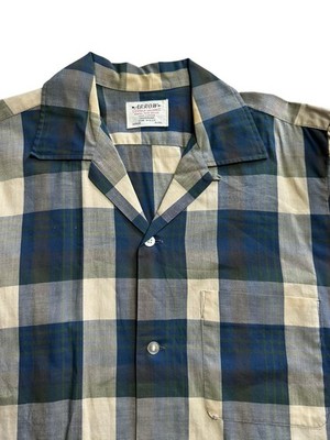 Vtg 50s 60s Arrow Shirt Loop Collar Medium 100% Cotton Sanforized Rockabilly
