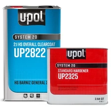 U-POL 2822 + 2325 HS Overall Clearcoat 5 liter Kit w/ Standard Hardener